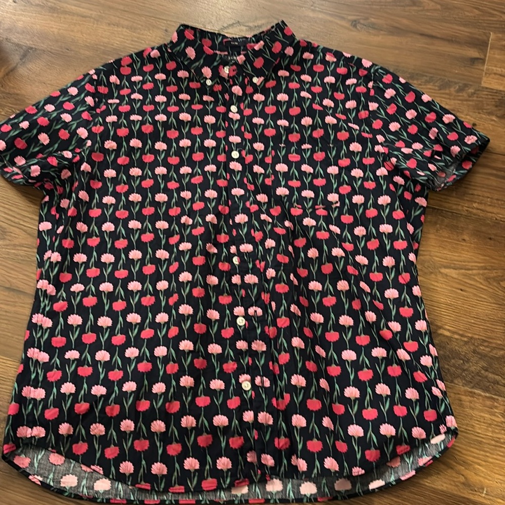 J Crew XL Slim Fit Floral Button Down